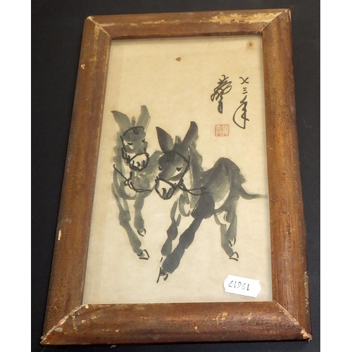 153 - Two Chinese framed prints.