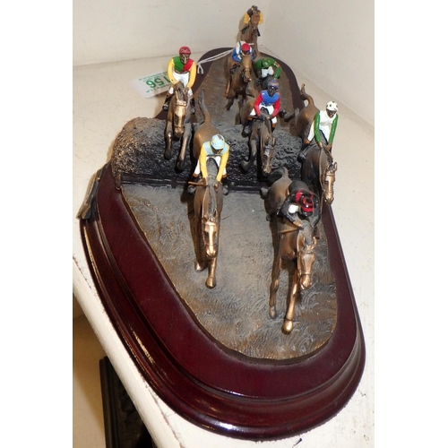 156 - “National Hunt” number 591 figure group 38cm long