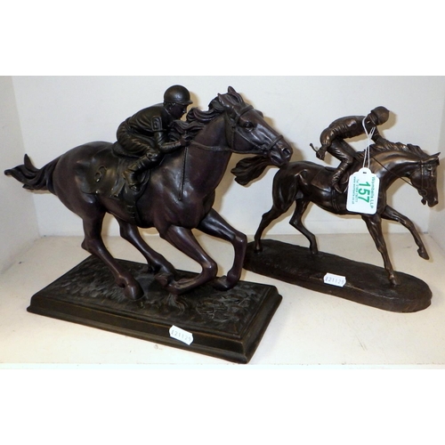 157 - A Heredities horse and jockey figure together with a further figure (2)