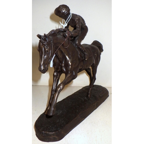 157 - A Heredities horse and jockey figure together with a further figure (2)