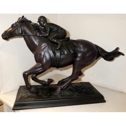 157 - A Heredities horse and jockey figure together with a further figure (2)