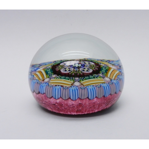 126 - A Perthshire glass millefiori paperweight, signed and dated 1986.