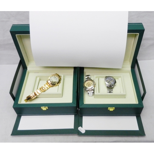 95 - Three homage watches, two boxed AF