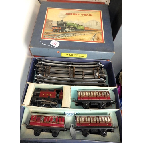 A boxed clockwork Hornby Train no 101 Tank Passenger set