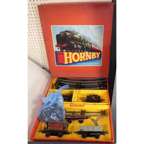 A boxed clockwork Hornby Train Goods Set No.55