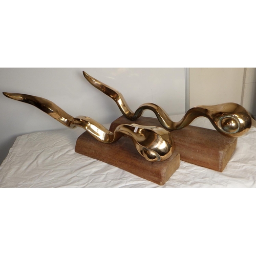 A large pair David Michael "Mike" Benn sperm/tadpole? sculptures 'To Life!' 77cm long