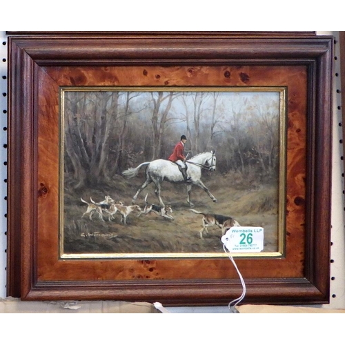 26 - Two small G Williams hunting scenes 36 x 30cm