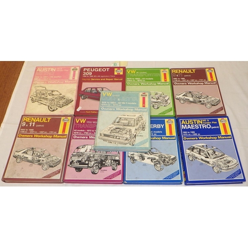 53 - 9 Haynes car manuals