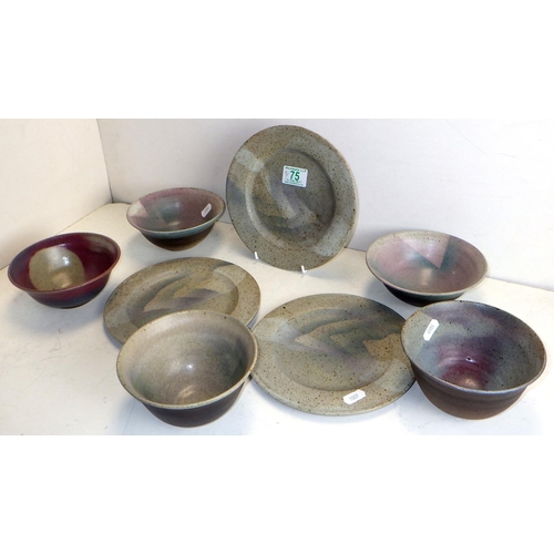 75 - A group of Jim Robison / Booth House Gallery plates and bowls (8)