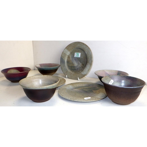 75 - A group of Jim Robison / Booth House Gallery plates and bowls (8)