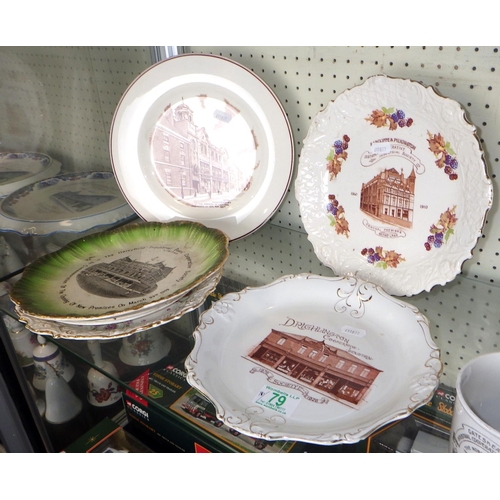 79 - A group of early 20thC advertising pottery plates, teapots and cups