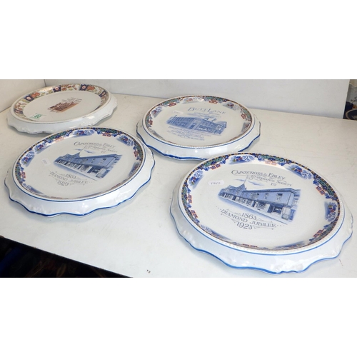 80 - Four shop Co-Operative advertising platters 28cm diameter