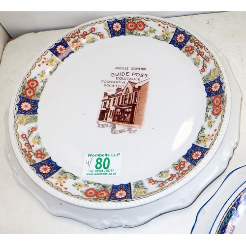 80 - Four shop Co-Operative advertising platters 28cm diameter