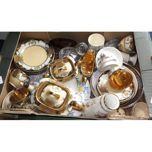 111 - A part oriental design tea set together with a Coalport bowl, Susie Cooper plates etc (2)