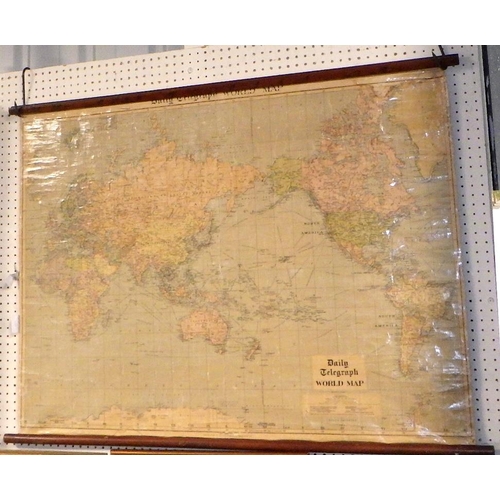 114 - A large vintage Daliy Telegraph World map 100 x 75cm