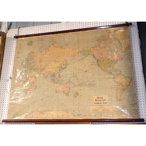 114 - A large vintage Daliy Telegraph World map 100 x 75cm