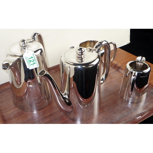 121 - A large scale Walker & Hall silver plated four piece tea / coffee set