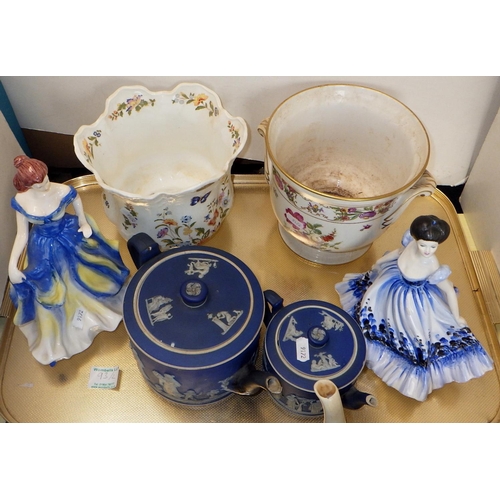 93 - A qty of misc ceramics to inc tea ware, Wedgwood Jasper ware etc. Most AF (2)