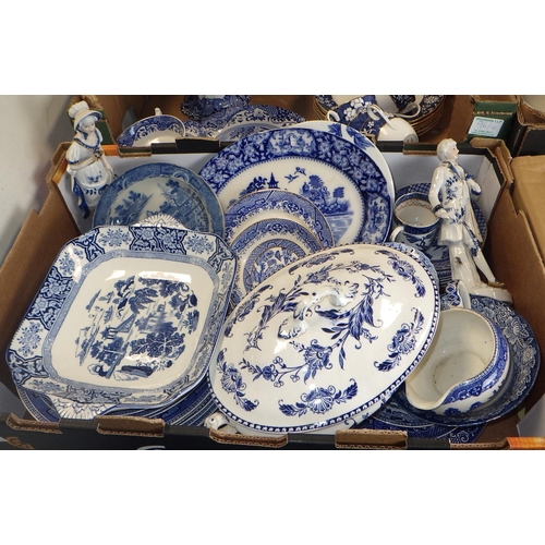 96 - A large qty of various blue and white dinner / tea ware, jug and bowl etc (4)