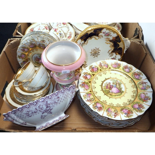 98 - A group of Bavarian cabinet plates , two Coalport serving plates etc together with a qty of Royal Gr... 