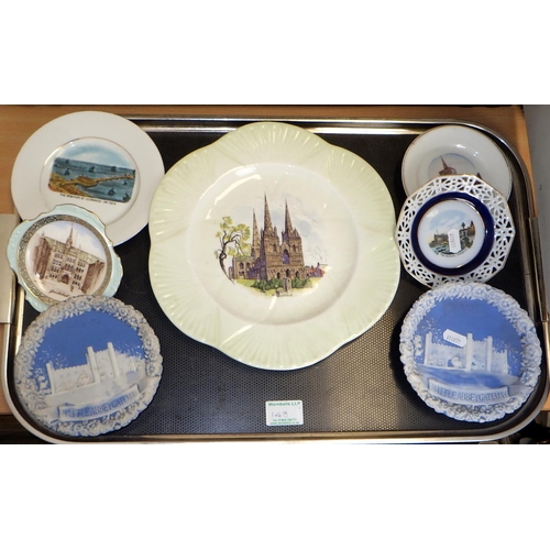 148 - A group of nine continental souvenir ribbon plates together with further souvenir plates (2)