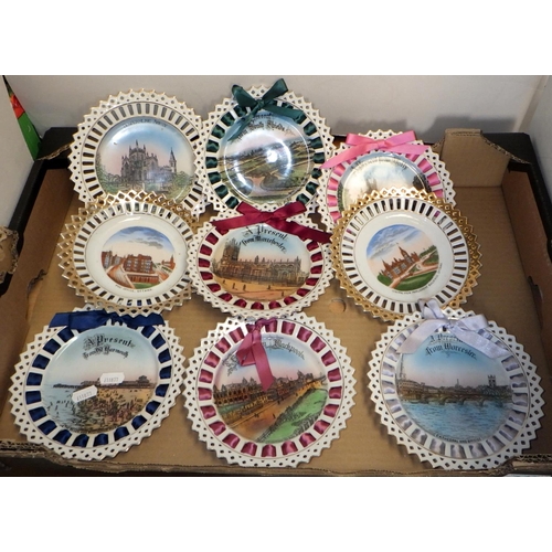 148 - A group of nine continental souvenir ribbon plates together with further souvenir plates (2)