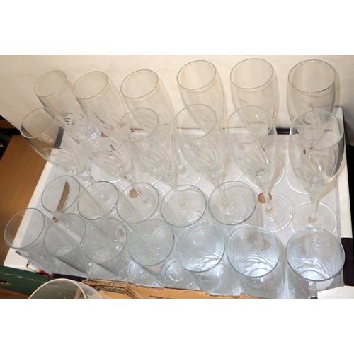 158 - A large qty of good quality cut glass drinking glasses and decanters together with a silver plated t... 