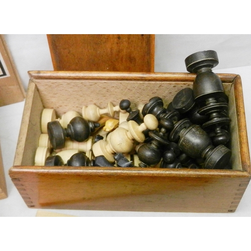 248 - A collection of part chess sets incl Staunton pattern pieces