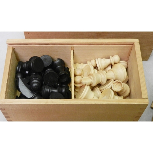 248 - A collection of part chess sets incl Staunton pattern pieces