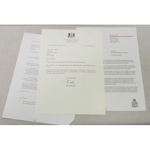 249 - A letter dated 18th November 2010 from Prime Minister David Cameron's Direct Communications Unit, si... 