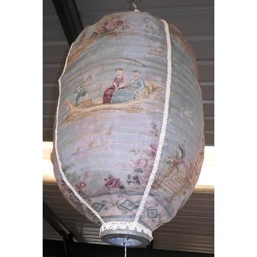 69 - An Oriental design textile lantern