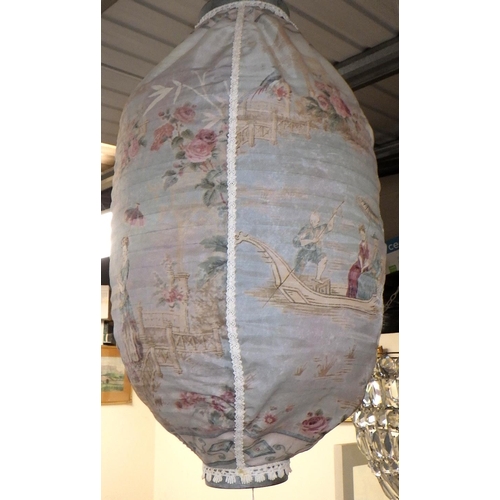 69 - An Oriental design textile lantern