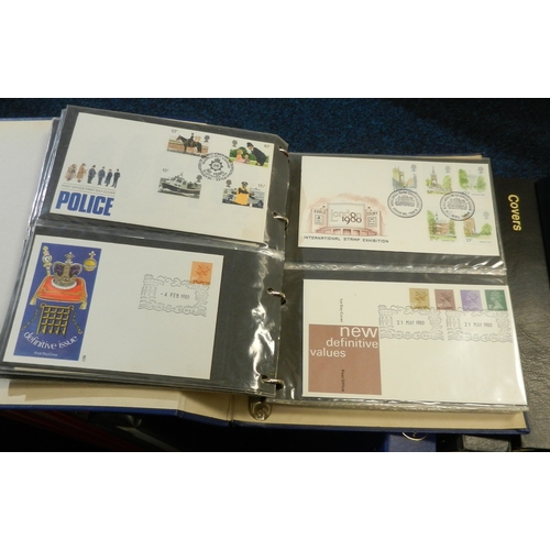 270 - Postage Stamps: a qty of Royal Mail First Day Covers together with a group of albums containing vari... 