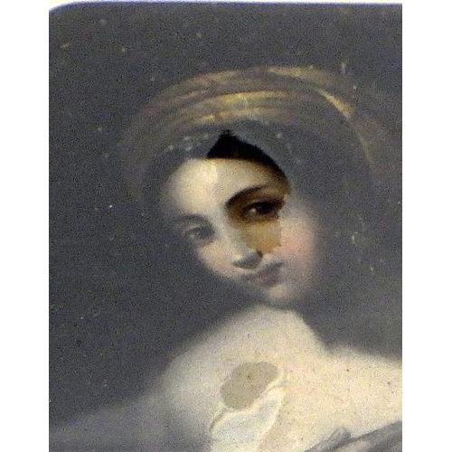 118 - A framed painted porcelain plaque, with valuation AF