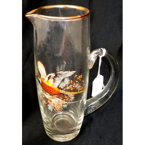 168 - A game bird glass lemonade set (7)