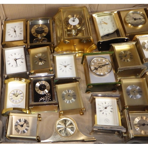 188 - A large collection of various carriage style clocks