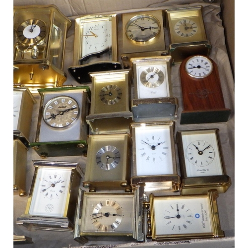 188 - A large collection of various carriage style clocks