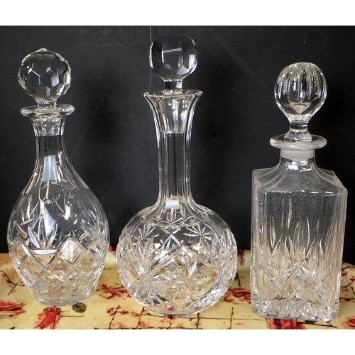 200 - A group of five cut glass decanters and a jug (6)