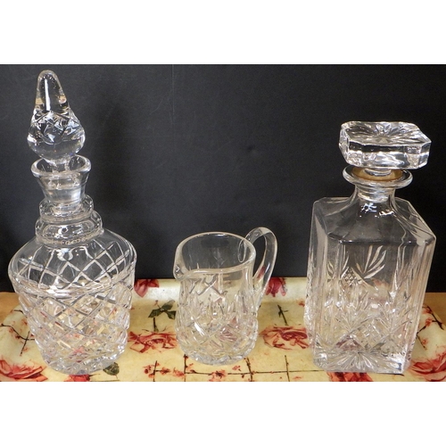 200 - A group of five cut glass decanters and a jug (6)