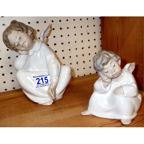 215 - A Lladro First Ballet figure together with three further Lladro figures and a NAO figure of a boy (5... 