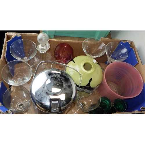 226 - Three boxes of misc metal ware, glass ware and collectables (3)