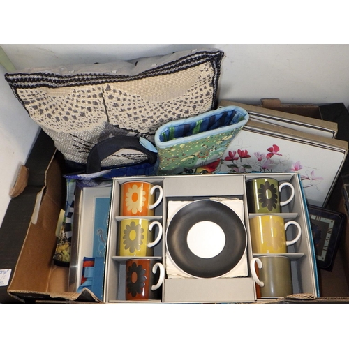 231 - Two boxes of misc collectables to inc glass ware, Susie Cooper tea ware etc (2)