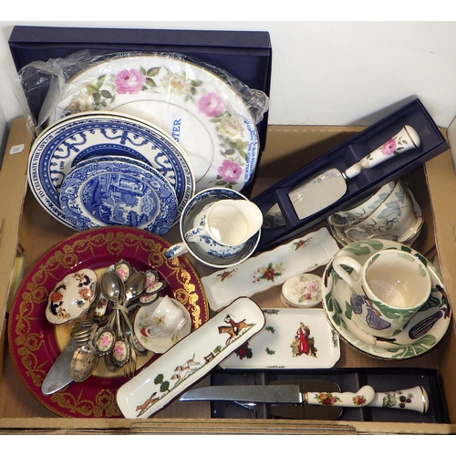 232 - Two boxes of misc ceramics to inc Royal Albert, Caverswall, Bridgewater etc (2)