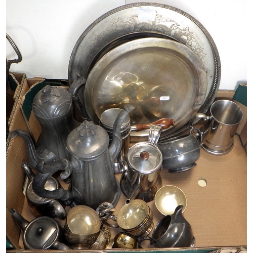 235 - Three boxes of misc metal wares to inc silver plate (3)