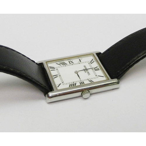 4 - A Raymond Weil 5768 quartz wristwatch having a steel case and white dial.  No box or papers.  25mm a... 