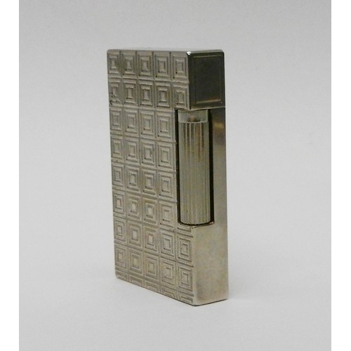 92 - A S T Dupont cigarette lighter, silver plated.