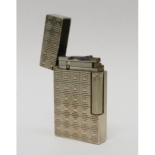 92 - A S T Dupont cigarette lighter, silver plated.