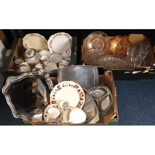 278 - Three boxes of misc tea ware, glass ware etc (3)