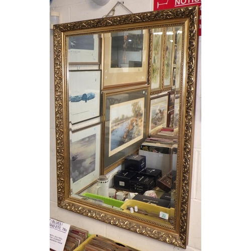 571 - Two gilt framed bevelled mirrors 70 x 55 cm & 70 x 100cm