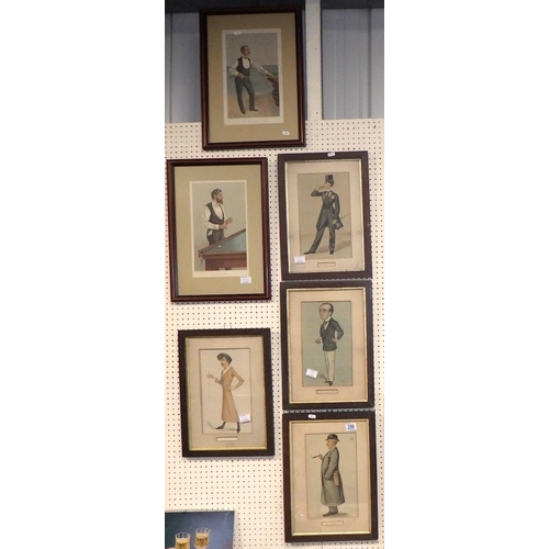 250 - A large group of unframed Vanity Fair prints together with six similar framed prints